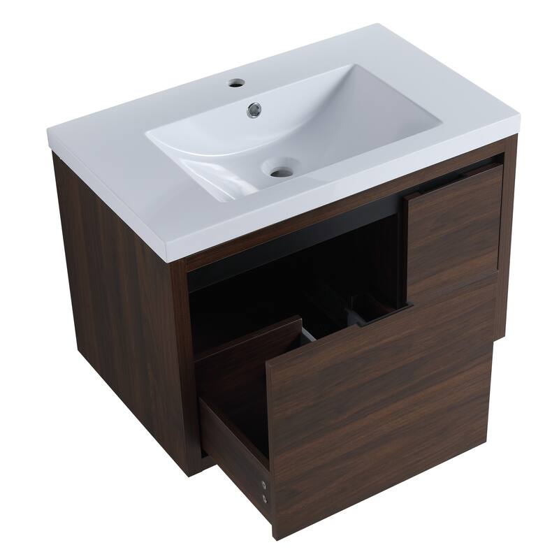 Beingnext 24"/30"/48" Bathroom Vanity with Sink, Floating Bathroom Vanity With Soft Close Door