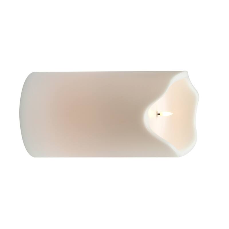 LED Lighted Medium Melted Flameless Pillar Candle - 11.75" - White
