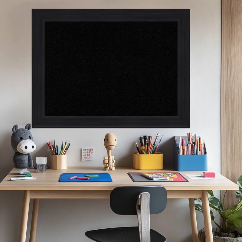 Abbey Black Framed Cork Board - Bulletin Board, Organization Board, Pin Board