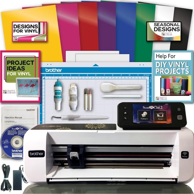 Shop Brother Scanncut 2 Scan N Cut Machine Rainbow Vinyl Transfer Paper Hook Designs Overstock 20530312