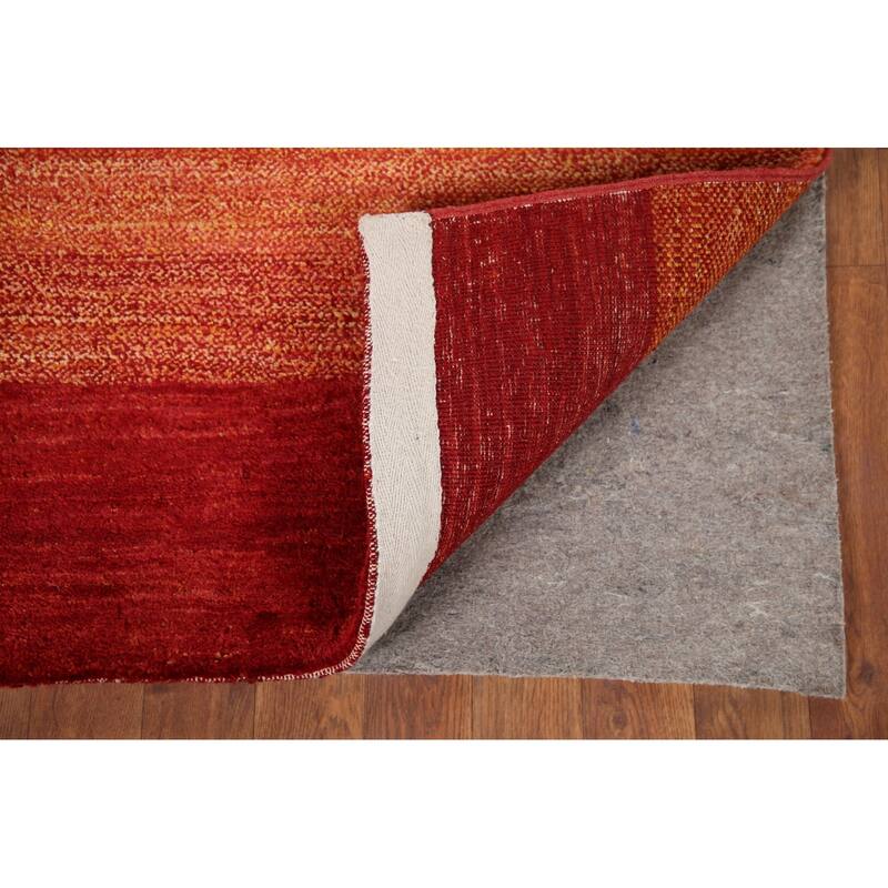 Striped Gabbeh Kashkoli Area Rug Hand-knotted Wool Carpet - 4'6" x 6'2"