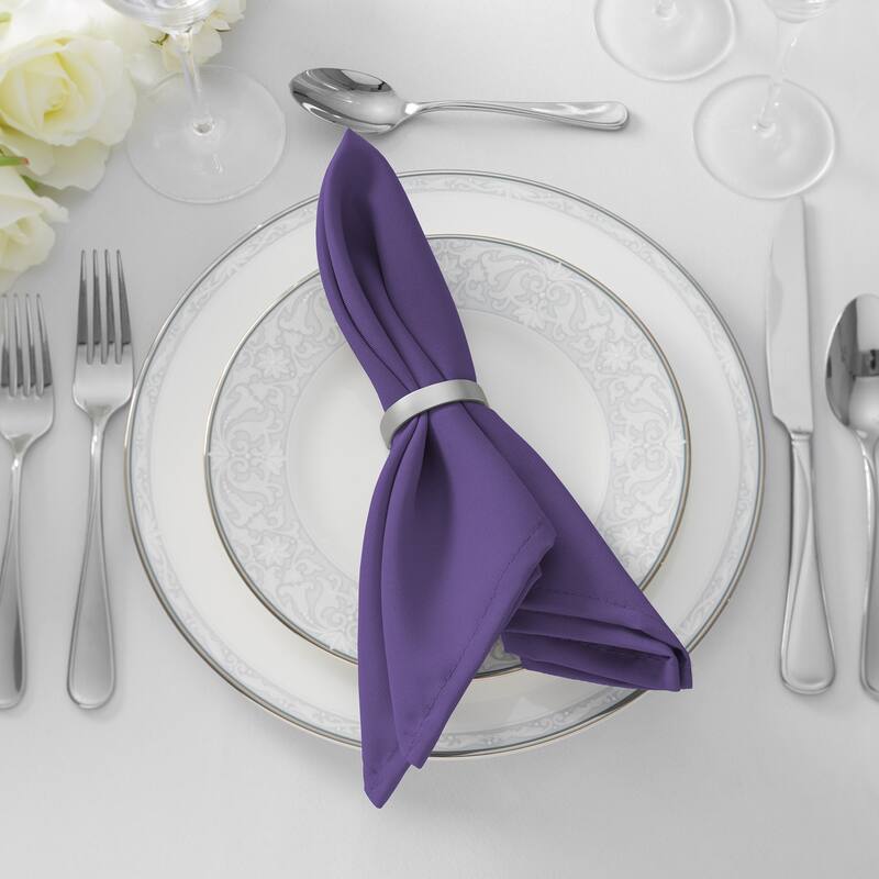12 Pack 20 Inch Polyester Cloth Dinner Napkins for Party Restaurant