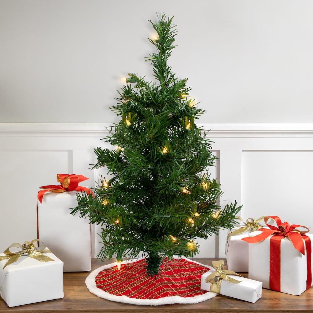 Pre-Lit Medium Royal Pine Artificial Christmas Tree - 2' - Clear Lights - 2 Foot