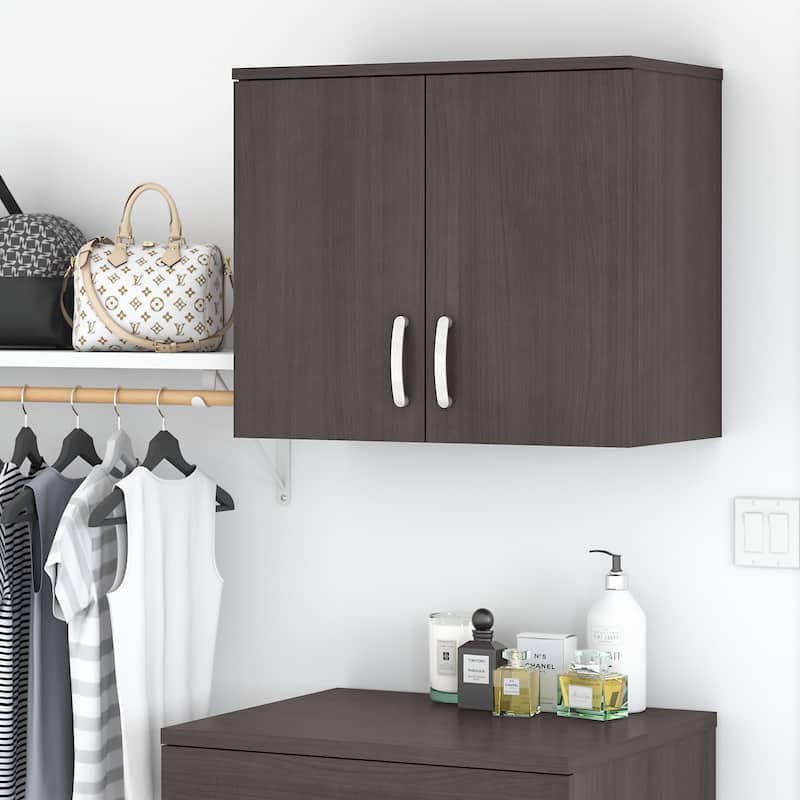 Universal Closet Wall Cabinet with Doors by Bush Business Furniture - Storm Gray