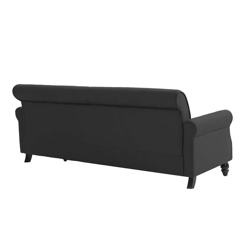 73.3" Mid-century Nailhead Trim Linen Loveseat Sofa