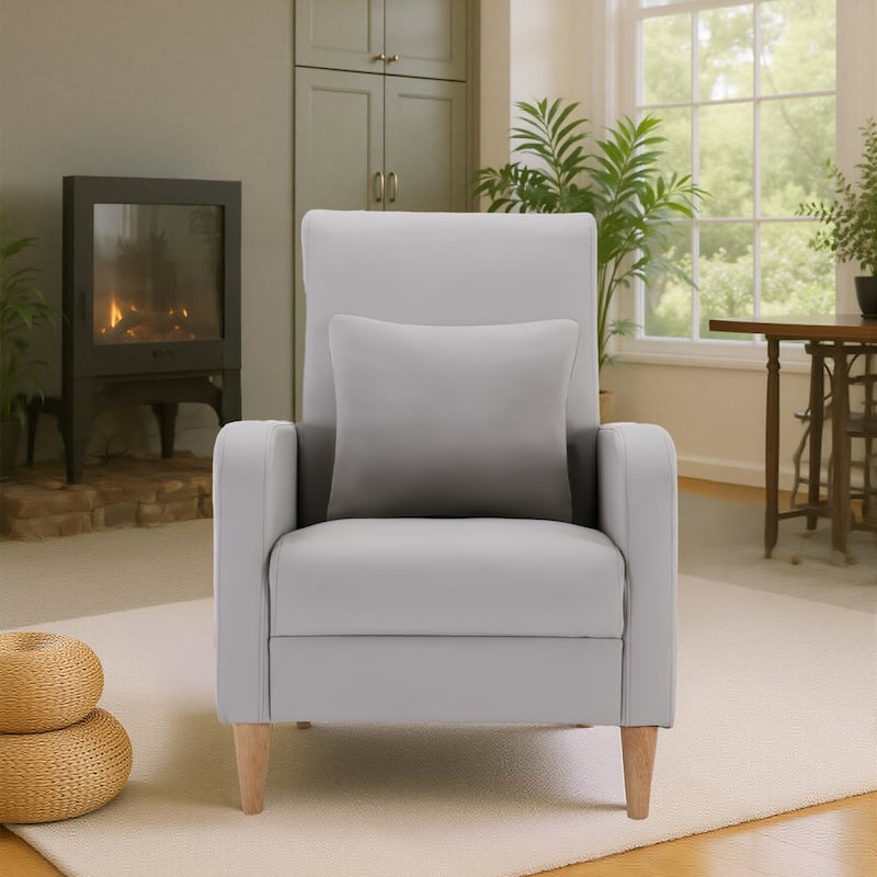 RENEWLINE Modern Accent Chair with Pillow & Walnut Legs - Lounge Seat for Living Room, Compact Design