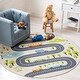 preview thumbnail 3 of 12, SAFAVIEH Kids Playhouse Machine Washable Slip Resistant Tonya Hopscotch 3' Round - Beige/Green - Round