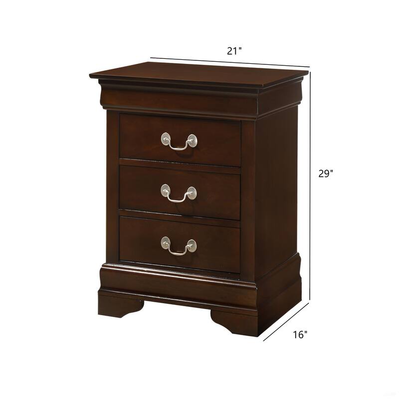 Glory Furniture Louis Phillipe 3 Drawer Nightstand