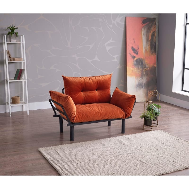 Metal Legs Futon Loveseat