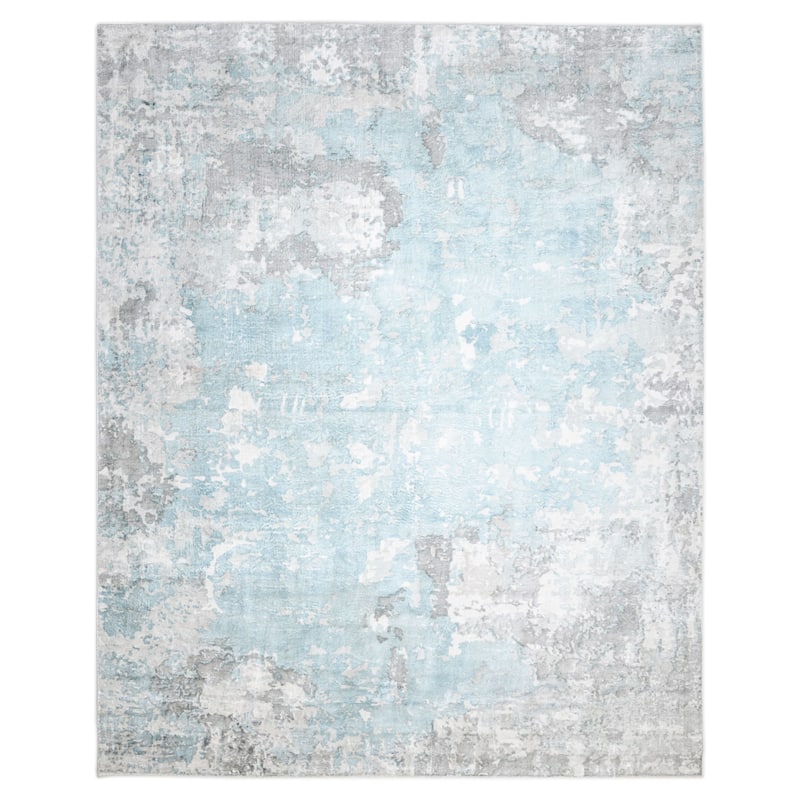 Overton Handmade Modern Contemporary Abstract Area Rug - 9' x 12' - Cream/Slate