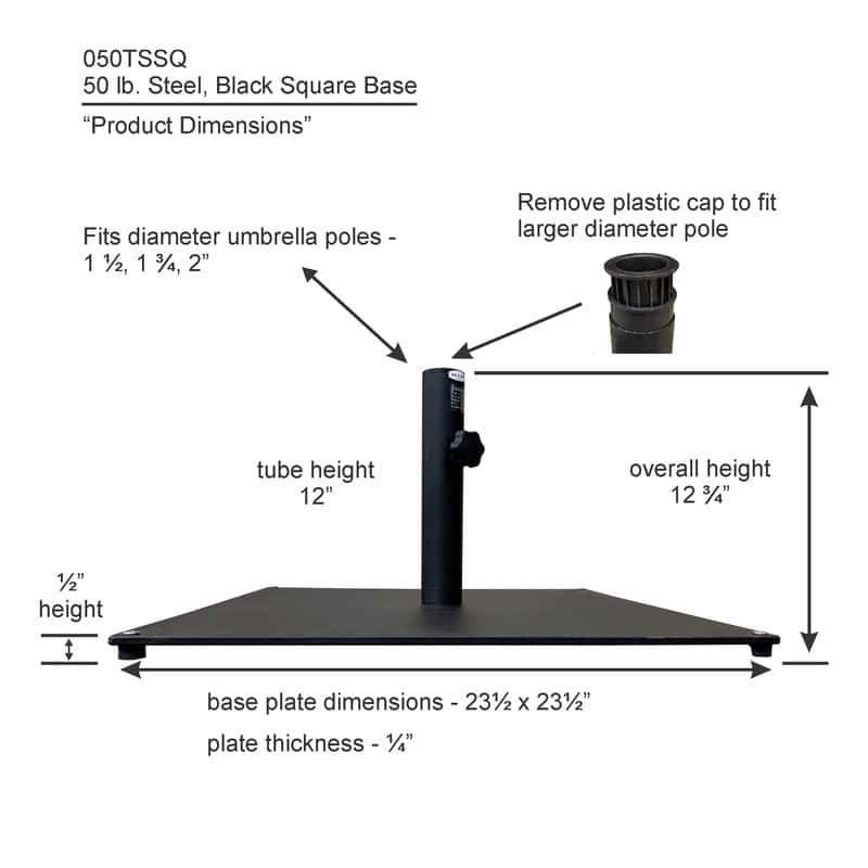 Tropishade Black Steel Umbrella Base