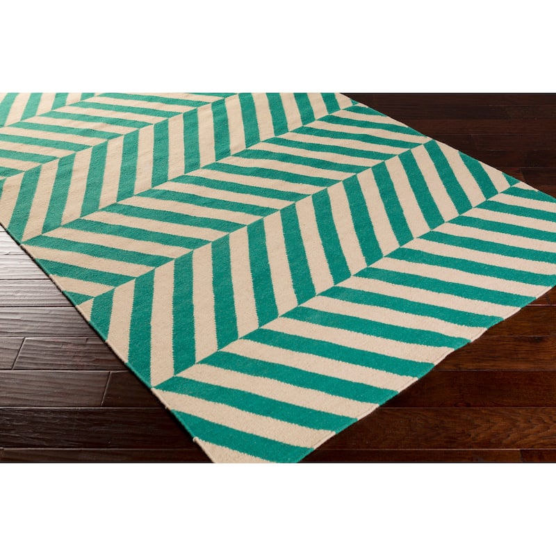 Flatweave Lugano Striped Wool Area Rug