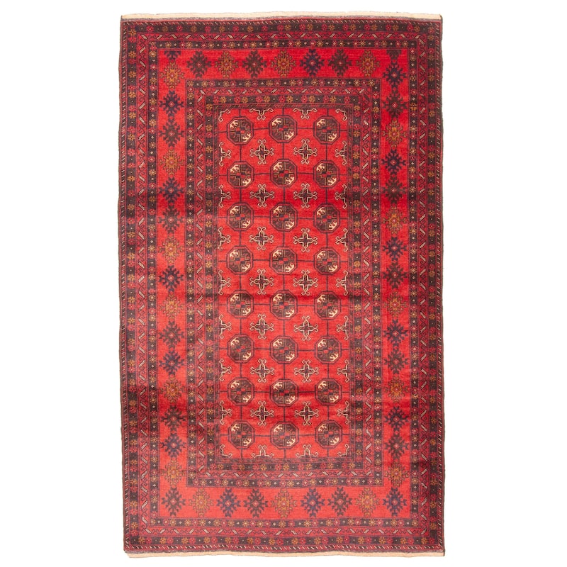 ECARPETGALLERY Hand-knotted Teimani Dark Red Wool Rug - 4'0 x 6'11