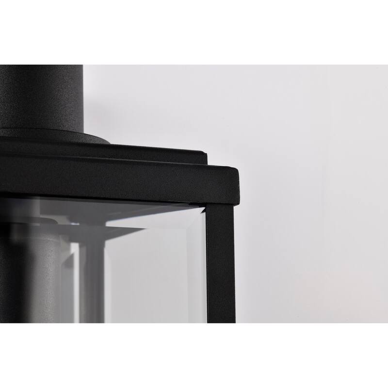 Luca Medium Outdoor Lantern Sand Black Finish Clear Beveled Glass - Sand Black