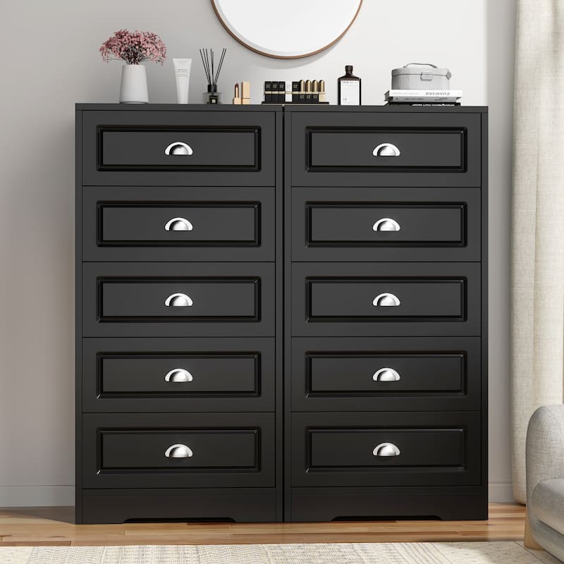 5-Drawer Bedroom Dresser, Wood Chest of Drawers