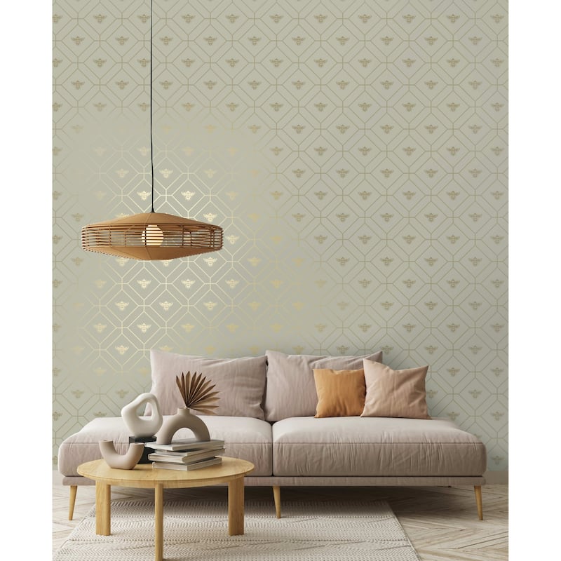 Honeycomb Bee Geometric Non-Pasted Wallpaper – 396in x 20.8in