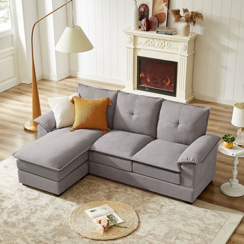 82.28 Inches L Shape Sectional Sofa with Cloud Seats for Living Room