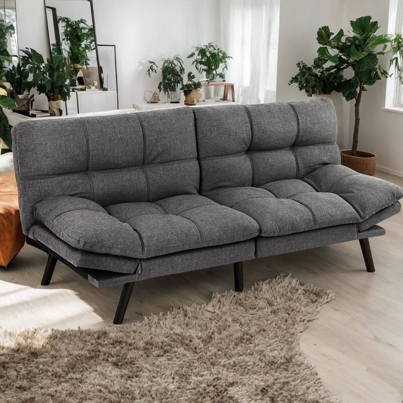 Comfort Convertible Sofa Bed With Adjustable Backrest And Armrests
