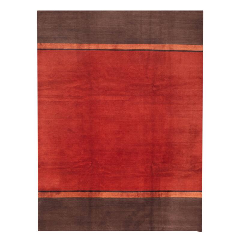 ECARPETGALLERY Hand-knotted Opulence Red Silk, Wool Rug - 9'0 x 11'11