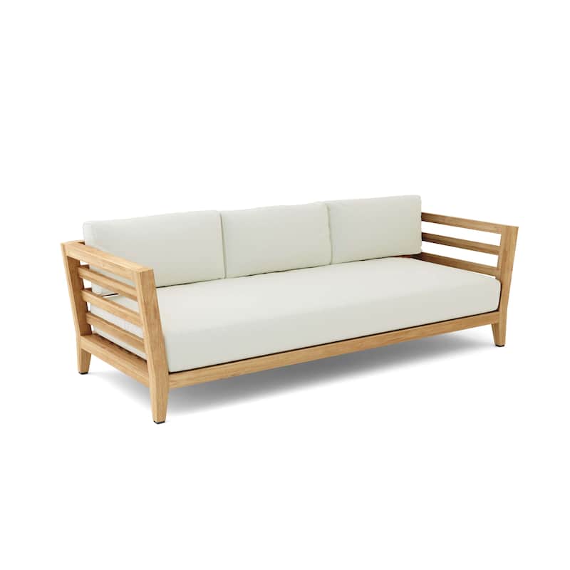 Cordoba Teak Outdoor Sofa with Sunbrella Cushions - Canvas Natural