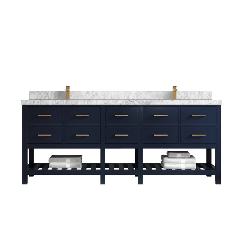 Willow Collections 84 in. W x 22 in. D Parker Double Sink Bathroom vanity with Regular Countertop