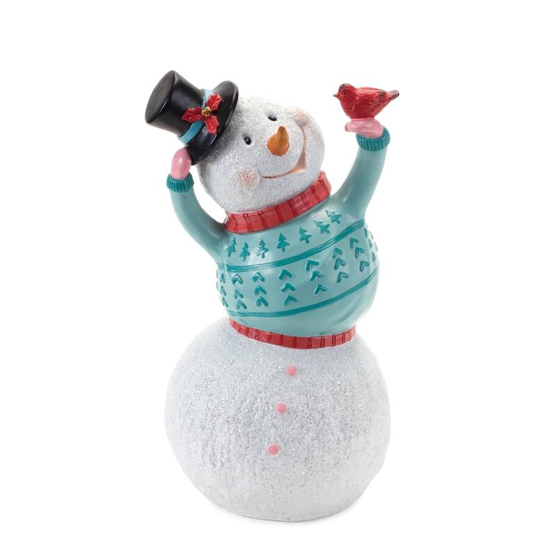Set of 2 Whimsical Snowman Christmas Tabletop Figurines 14"