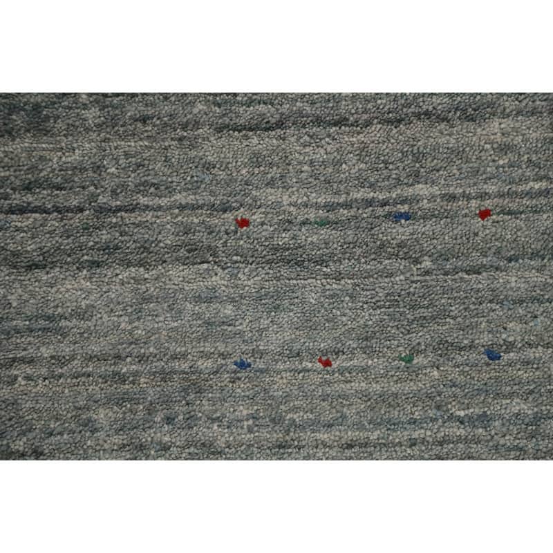 Hand Knotted Oriental Viscose Silk Carpet Tribal Animal Pictorial Greys & Charcoal Gabbeh Area Rug - 11' 9'' X 9' 10''