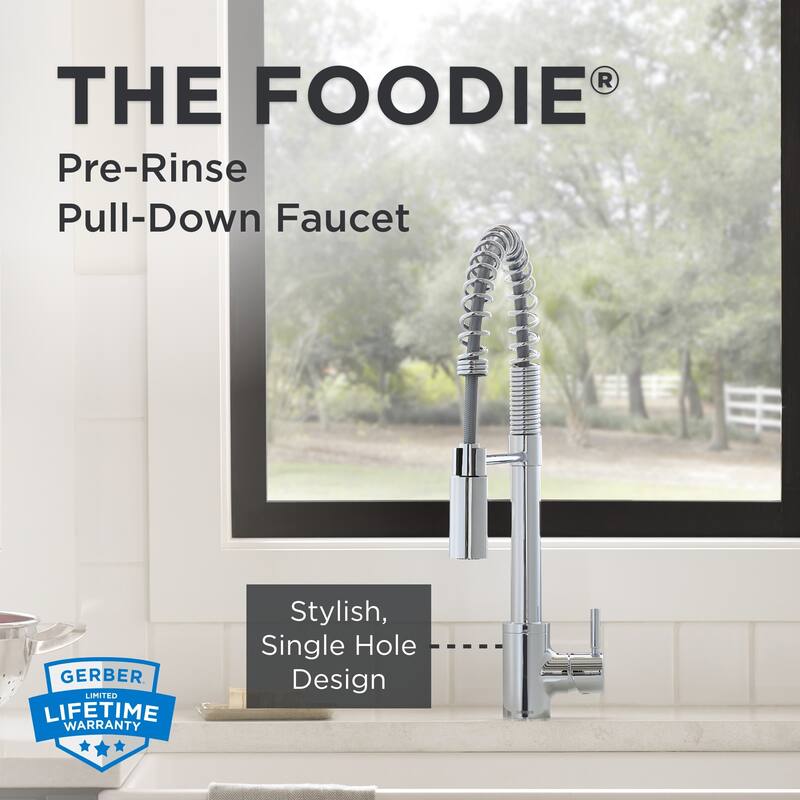 Gerber D451388 The Foodie 1.75 GPM Single Hole Pre-Rinse Pull Down