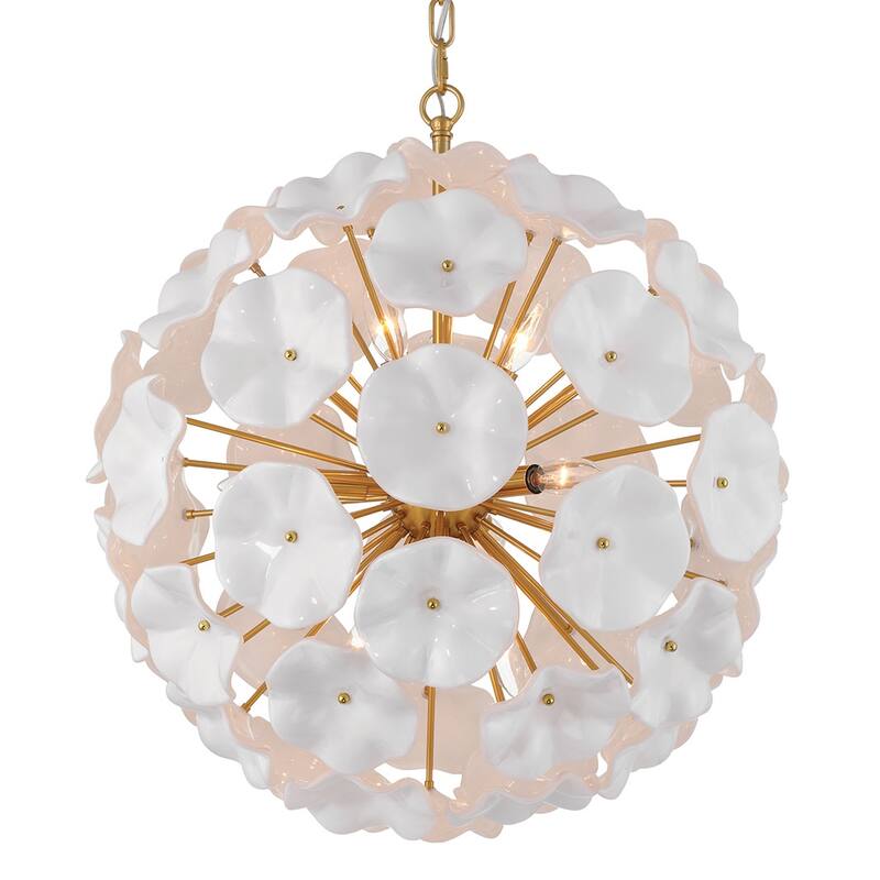 Crystorama Lighting Group ESM-4006 Esme 9 Light 23" Wide Sputnik - White Glass