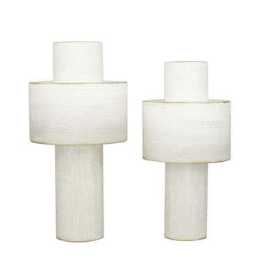 Metal Decorative Vase - Set of 2 White - CosmoLiving by Cosmopolitan