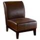 preview thumbnail 4 of 8, Roomfitters Modern Armless Lounge Chair with Faux Leather Upholstery, Brown