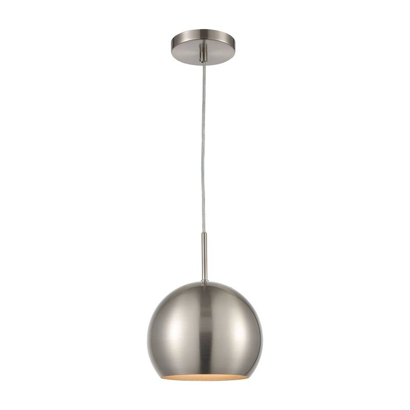 Elk Home Salt Rim Brushed Nickel With Metal Shade 1 Light Pendant