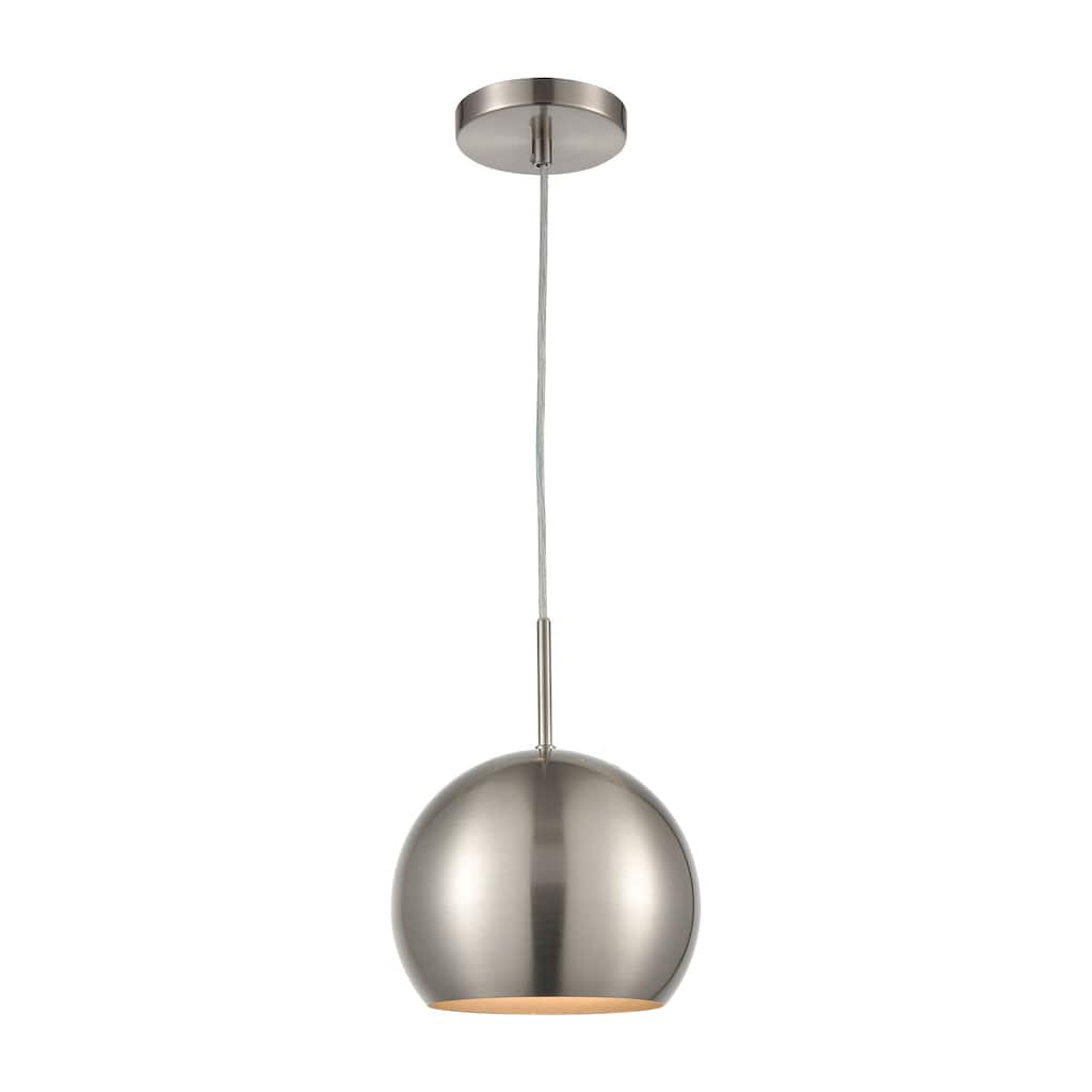 Elk Home Salt Rim Brushed Nickel With Metal Shade 1 Light Pendant