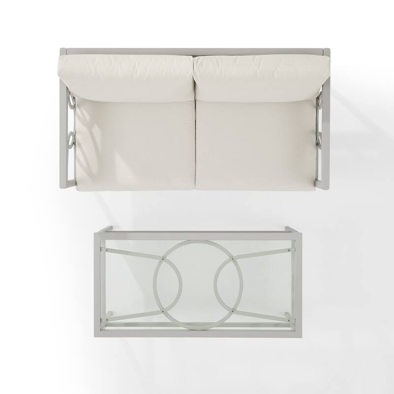 Ashford 2Pc Outdoor Metal Conversation Set - 67"x52"x31.5"