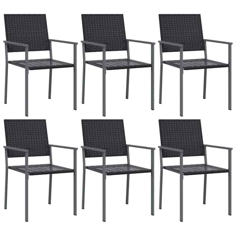 vidaXL 3/5/7/9 Piece Patio Dining Set with Cushions Poly Rattan and Steel
