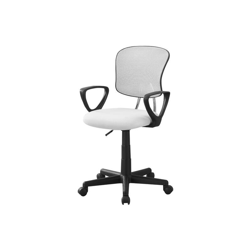 Adjustable Ergonomic Office Chair with Swivel and Armrests for Enhanced Comfort and Productivity - White-1