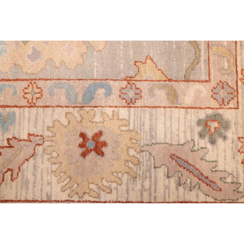 ECARPETGALLERY Hand-knotted Modern Oushak Light Grey Wool Rug - 9'10 x 13'10