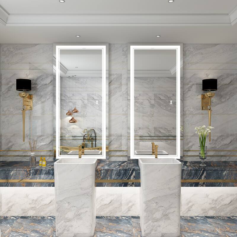 Retangular Wall Mounted LED Bathroom Mirror With Touch Switch Memory Mirror Anti-Fog (Horizontal/Vertical)