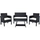 preview thumbnail 9 of 52, SAFAVIEH Outdoor Aboka 4-Piece Conversation Patio Set