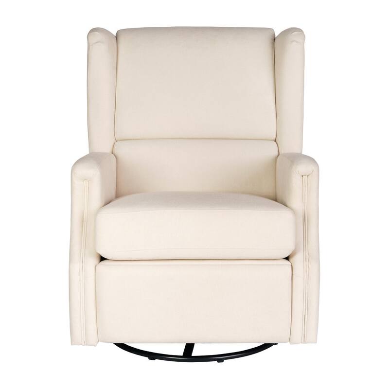 Wingback Upholstered Manual Recline Rocking Swivel Glider Chair