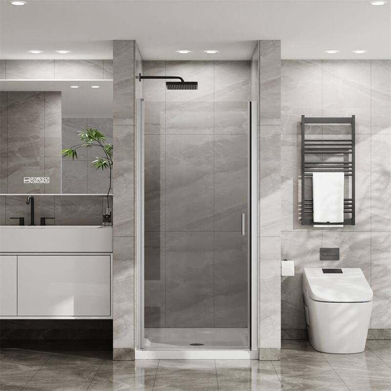34"x 72" Pivot Shower Door Combo w/35.4" White Acrylic Shower Base