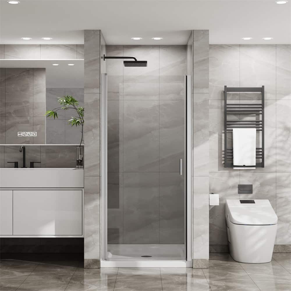34"x72" Pivot Shower Door,1/4 " Thick Tempered Glass Swing Shower Door