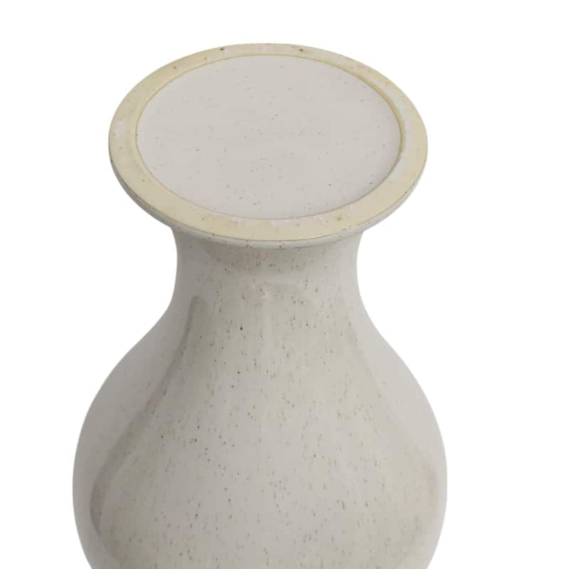 Artistic Sculptural Pedestal Tall Vase for Home Decor - Ivory