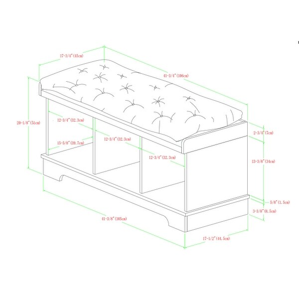 The Gray Barn Paradise Hill Storage Bench with Cushion