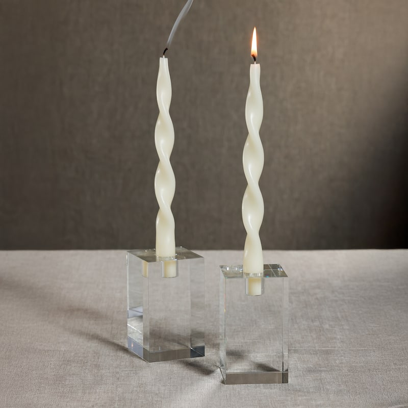 Lumière Twist Formal Taper Candles, Set of 12 - Holiday Table Décor