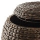 preview thumbnail 10 of 22, Round Water Hyacinth Storage BasketHamper with Lid