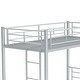 preview thumbnail 6 of 9, Grey+Silver Twin over Twin Metal Bunk Bed with Ladder and High Guardrail