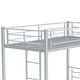 preview thumbnail 6 of 9, Twin Over Twin Metal Bunk Kids Bed Frame, Split Design, High Guardrail, Storage, Grey Silver