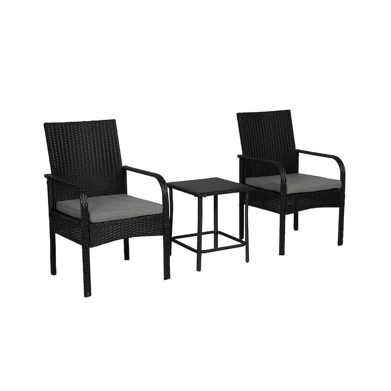 Bradbury Outdoor 3-pc. Wicker Bistro Patio Set with Cushions