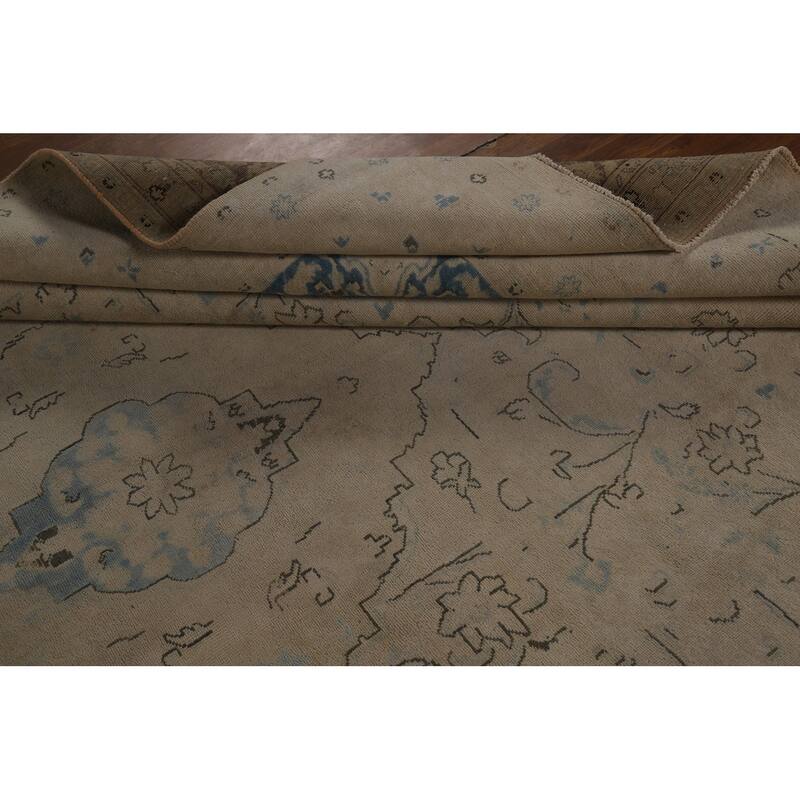 Tabriz Persian Vintage Area Rug Handmade Bedroom Wool Carpet - 9'7" x 12'7"
